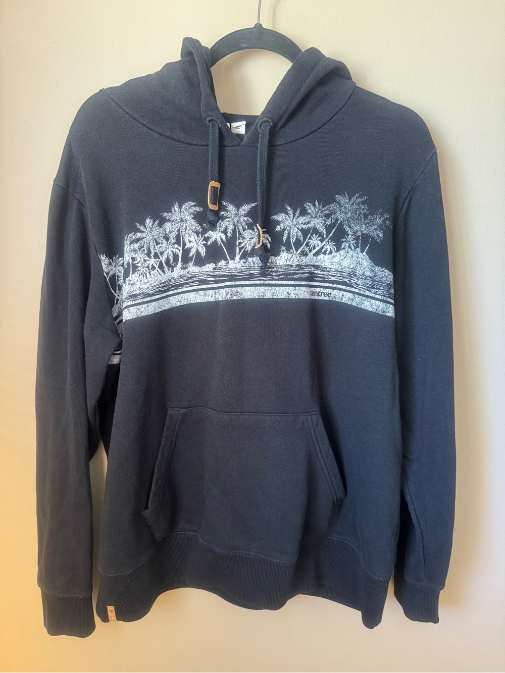 TENTREE Women's XL Black Palm Tree Graphic Pullover Hoodie